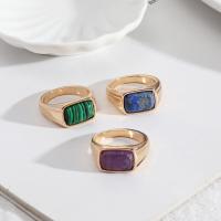 Zinc Alloy Finger Ring with Natural Stone plated fashion jewelry & for woman nickel lead & cadmium free Sold By PC