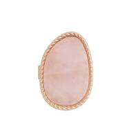 Zinc Alloy fingerring, med Rose Quartz, forgyldt, mode smykker & for kvinde, nikkel, bly & cadmium fri, Solgt af PC