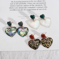 Hars Earring, met White Shell & Abalone Schelp, Hart, mode sieraden & voor vrouw, Verkocht door pair