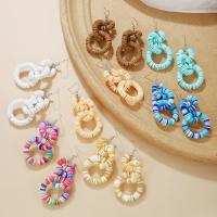 Polymer Clay Earring with Zinc Alloy fashion jewelry & for woman Sold By Pair