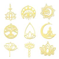 Acier titane Pendentif, poli, DIY & styles différents pour le choix & 1/2 boucle & boucle de 1/1 & creux, plus de couleurs à choisir, 5PC/sac, Vendu par sac