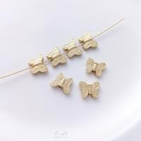 Messing spacer perler, Butterfly, ægte forgyldt, du kan DIY, guld, 10.50x8.40x3mm, Solgt af PC