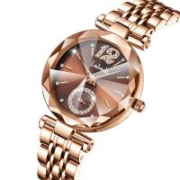 lega in zinco braccialetto orologio, with vetro & 304 acciaio inox, Cerchio, placcato, Resistente all'acqua di vita & per la donna & con strass, nessuno, 232x13mm, 30x30x11mm, Venduto da PC