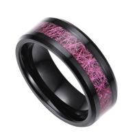 Tungsten čelika Finger Ring, modni nakit & bez spolne razlike & različite veličine za izbor, ljubičasta boja, 8.03x2.40mm, Prodano By PC