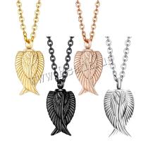 304 Stainless Steel Cinerary Casket Necklace Angel Wing Vacuum Ion Plating can open and put into something & Unisex Length Approx 45 cm Sold By PC