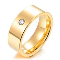 Acero de tungsteno anillo, con acero inoxidable 304, diverso tamaño para la opción & diferentes estilos para la opción & micro arcilla de zirconia cúbica & para hombre, más colores para la opción, 8.03x2.40mm, Vendido por UD