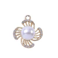 Zinc Alloy Rhinestone Pendants with Plastic Pearl plated & DIY & with rhinestone nickel lead & cadmium free Sold By Bag