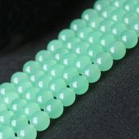 Natural Chalcedony Bead Green Calcedony Round DIY green Sold Per Approx 38-39 cm Strand