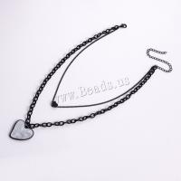 Mode Multi laag ketting, Zinc Alloy, met Plank, Hart, plated, Dubbele laag & mode sieraden & voor vrouw, Verkocht door PC