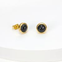 Brinco de ágata, Partículas de aço, with ágata, joias de moda & para mulher, Mais cores pare escolha, 16x8mm, vendido por par