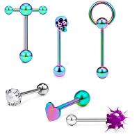 304 Edelstahl Body Piercing-Schmuck-Set, 7 Stück & unisex, keine, 1.60x16x5mm, verkauft von setzen