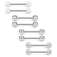 304 nehrđajućeg čelika Body Piercing Nakit Set, 8 komada & modni nakit & bez spolne razlike, više boja za izbor, 1.6x16x5/6mm, Prodano By Set