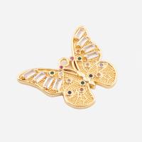 Cubic Zirconia Micro Pave Brass Pendant Butterfly high quality plated DIY & micro pave cubic zirconia gold Approx 2mm Sold By PC