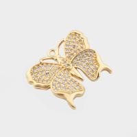 Cubic Zirconia Micro Pave Brass Pendant Butterfly high quality plated DIY & micro pave cubic zirconia gold Approx 1.5mm Sold By PC