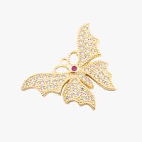 Cubic Zirconia Micro Pave Brass Pendant Butterfly high quality plated DIY & micro pave cubic zirconia gold Approx 2mm Sold By PC