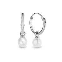 Boucles d'oreilles asymétriques, Argent sterling 925, avec perle de plastique, bijoux de mode & pour femme, plus de couleurs à choisir, protéger l'environnement, sans nickel, plomb et cadmium, Vendu par paire