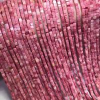 Perline Rhodonite, Quadrato, lucido, Naturale & stile folk & DIY, 2x2mm, Venduto per Appross. 38-40 cm filo