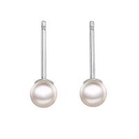 Roestvrij staal Stud Earrings, 316L roestvrij staal, met Plastic Pearl, Ronde, mode sieraden & verschillende grootte voor keus & voor vrouw, wit, nikkel, lood en cadmium vrij, Verkocht door pair