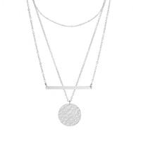 Mode Multi laag ketting, 316L roestvrij staal, met 8,5cm extender keten, Rond plat, mode sieraden & multilayer & voor vrouw, meer kleuren voor de keuze, nikkel, lood en cadmium vrij, 13mm,2x30mm, Lengte Ca 42 cm, Ca 42 cm, Ca 38 cm, Verkocht door PC