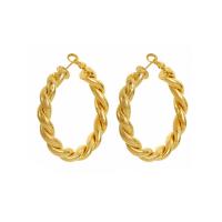 Pendientes de Aro en Latón, metal, chapado en oro KC, Joyería & para mujer, dorado, libre de níquel, plomo & cadmio, 50x57mm, Vendido por Par