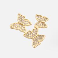 Cubic Zirconia Micro Pave Brass Pendant Butterfly high quality plated DIY & micro pave cubic zirconia gold Approx 2mm Sold By PC