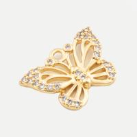 Cubic Zirconia Micro Pave Brass Pendant Butterfly high quality plated DIY & micro pave cubic zirconia gold Approx 2mm Sold By PC