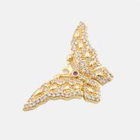 Cubic Zirconia Micro Pave Brass Pendant Butterfly high quality plated DIY & micro pave cubic zirconia gold Approx 2mm Sold By PC