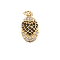 Cubic Zirconia Micro Pave Brass Pendant gold color plated fashion jewelry & DIY & micro pave cubic zirconia two different colored Approx 2mm Sold By PC