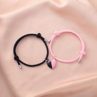 Casal pulseira e bracelete, Poliéster, with liga de zinco, joias de moda, Mais cores pare escolha, 3mm,14cm,26cm,17.5u00d720u00d76mm, vendido por par