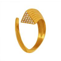 Titantium acciaio Anelli Cuff, Triangolo, Micro spianare cubic zirconia & per la donna, nessuno, Misura:7, Venduto da PC