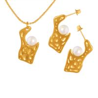 Acier titane parure de bijoux, avec perle de verre, bijoux de mode & styles différents pour le choix & pour femme, Vendu par PC