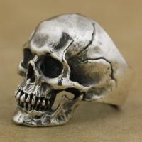 Zinklegierung Fingerring , Schädel, silberfarben plattiert, Design für Halloween & Modeschmuck & unisex & verschiedene Größen vorhanden, frei von Nickel, Blei & Kadmium, verkauft von PC