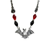 Collier de bijoux en alliage de zinc, avec cristal, Placage de couleur argentée, Halloween Design & bijoux de mode & pour femme, protéger l'environnement, sans nickel, plomb et cadmium, 25x44mm, Longueur Environ 27.2 pouce, 2PC/sac, Vendu par sac