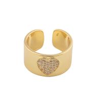 Kubieke Circonia Micro Pave Brass Ring, Messing, gold plated, mode sieraden & micro pave zirconia & voor vrouw, gouden, 20*11*2mm, Verkocht door PC