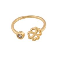 Kubieke Circonia Micro Pave Brass Ring, Messing, gold plated, mode sieraden & micro pave zirconia & voor vrouw, gouden, 20*8*2mm, Verkocht door PC