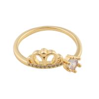 Kubieke Circonia Micro Pave Brass Ring, Messing, gold plated, mode sieraden & micro pave zirconia & voor vrouw, gouden, 23*8*4mm, Verkocht door PC