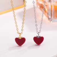 925 Sterling Silver Necklaces with 1.97inch extender chain Heart plated fashion jewelry & for woman nickel lead & cadmium free Length Approx 15.74 Inch Sold By PC