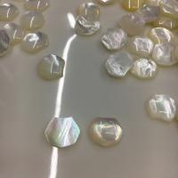 Shell-Cabochons, Conchiglia bianca, Ettagono, DIY, bianco, 10x11x2.80mm, Venduto da PC