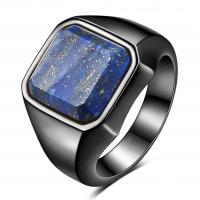 Bague acier titane, avec Lapis lazuli, Placage, bijoux de mode & pour homme, plus de couleurs à choisir, 22mm, Vendu par PC