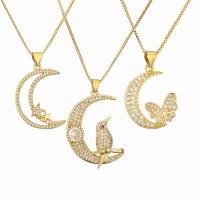 Cubic Zircon Micro Pave Brass Necklace plated fashion jewelry & micro pave cubic zirconia nickel lead & cadmium free Sold By PC