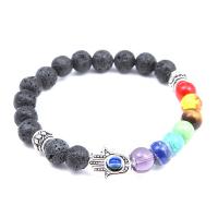 Gemstone Bracciali, lava, with Pietra naturale, placcato, unisex, multi-colore, Lunghezza Appross. 19 cm, Venduto da PC