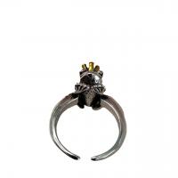 Zinc Alloy fingerring, Frog, forgyldt, for kvinde, sølv, Solgt af PC