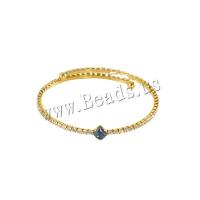 Bracelete de aço inoxidável, Aço inoxidável 304, 18K banhado a ouro, micro pavimento em imitação de diamante & para mulher, Mais cores pare escolha, vendido por PC