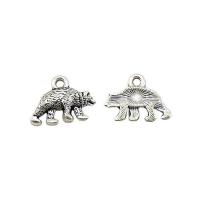 Colgantes Animales de Aleación de Zinc, Oso, chapado en color de plata antigua, libre de níquel, plomo & cadmio, 15x2.40x11mm, 500PCs/Grupo, Vendido por Grupo