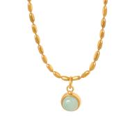 Titantium acciaio collana, with Pietra naturale, with 2inch extender chain, placcato color oro, gioielli di moda & per la donna, Lunghezza Appross. 15.7 pollice, Venduto da PC