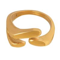 Titanium Steel Cuff Finger Ring Vacuum Ion Plating fashion jewelry & for woman US Ring Sold By PC