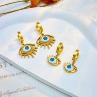 Evil Eye Earrings Titanium Steel plated & for woman & enamel Sold By Pair