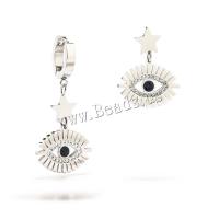 Evil Eye Oorbellen, Titanium Staal, Boze oog, plated, mode sieraden & micro pave zirconia, meer kleuren voor de keuze, Verkocht door pair