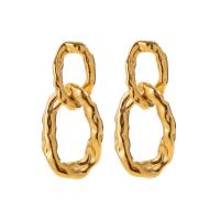 Stainless Steel Drop Earring 304 Stainless Steel plated fashion jewelry golden Sold By Pair