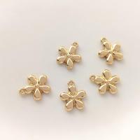 Monili d'ottone Ciondoli, ottone, Petali, placcato oro vero, DIY, oro, 11mm, Venduto da PC